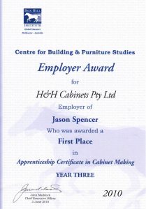 Jason Spencer Cabinet Making Award