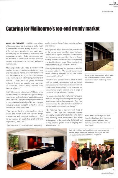 AWISA Article on H&H Cabinets