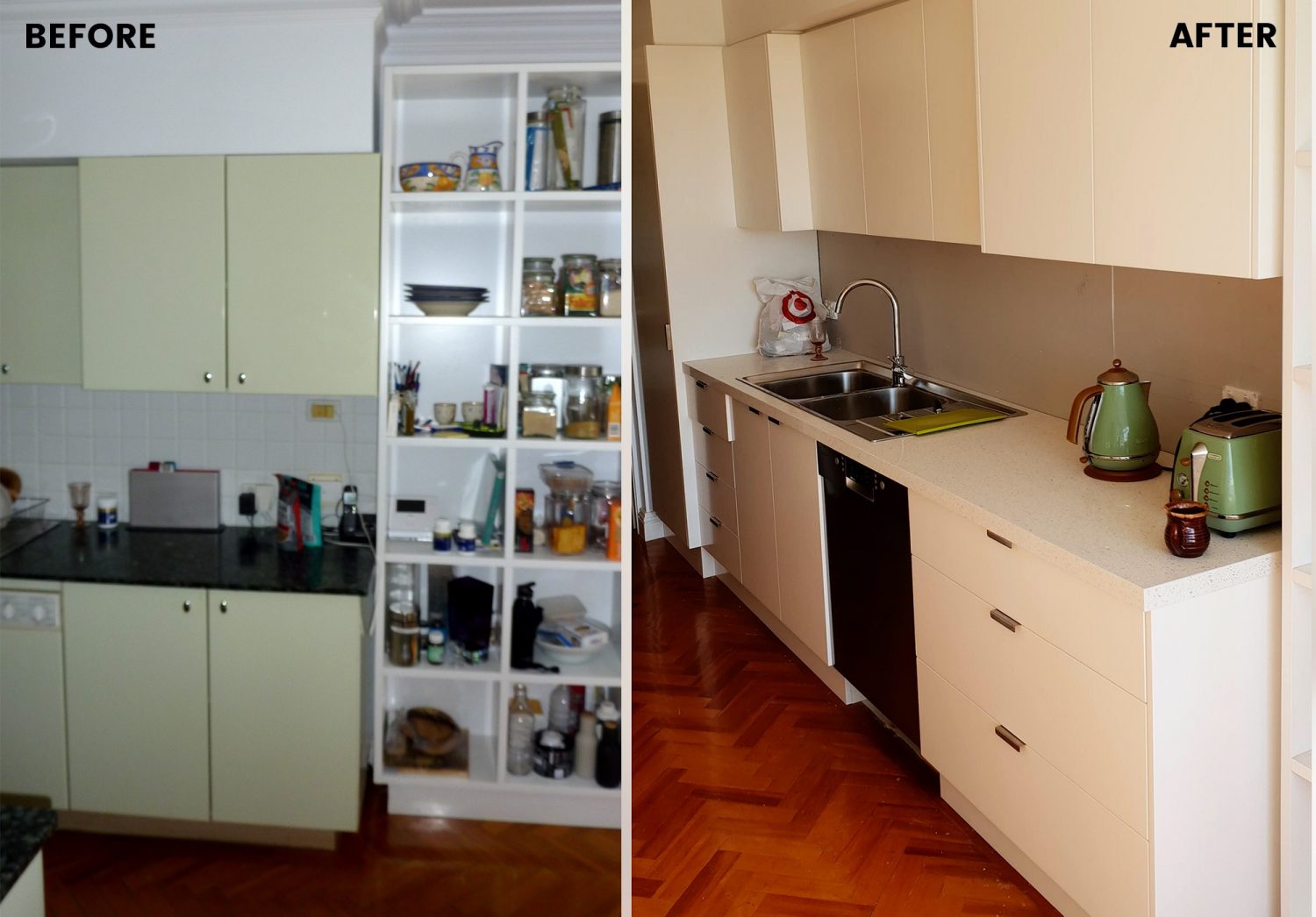 St Kilda Rd Melbourne Before and After Kitchen renovation
