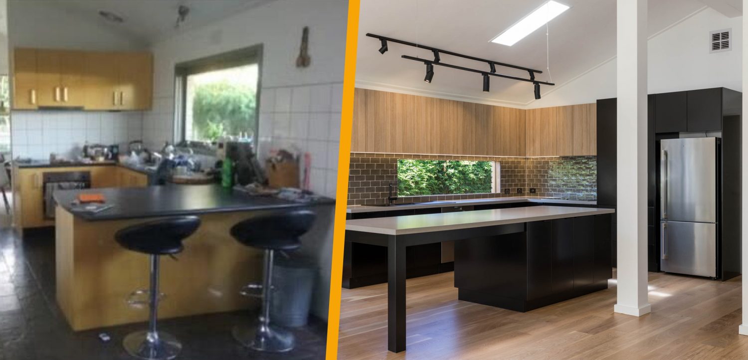 Kitchen renovation before and after